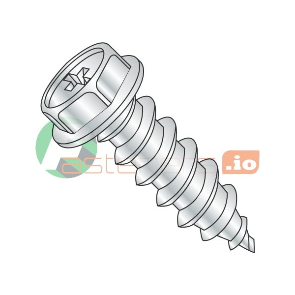 Newport Fasteners Sheet Metal Screw, #10 x 1-1/2 in, Zinc Plated Steel Flange Hex Head Phillips Drive, 3000 PK 891576 - main